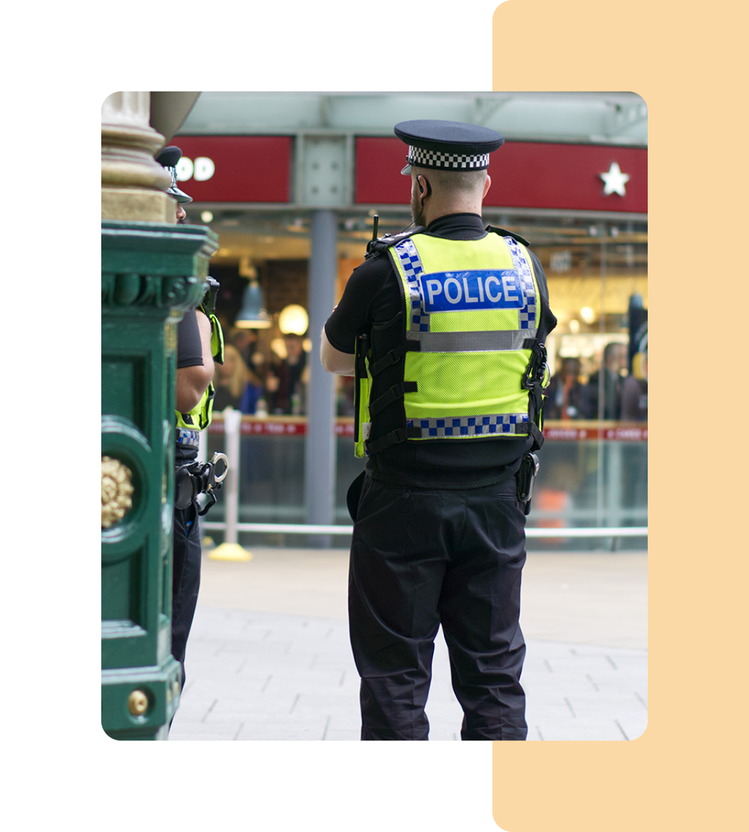 Image of a police officer stood on a street