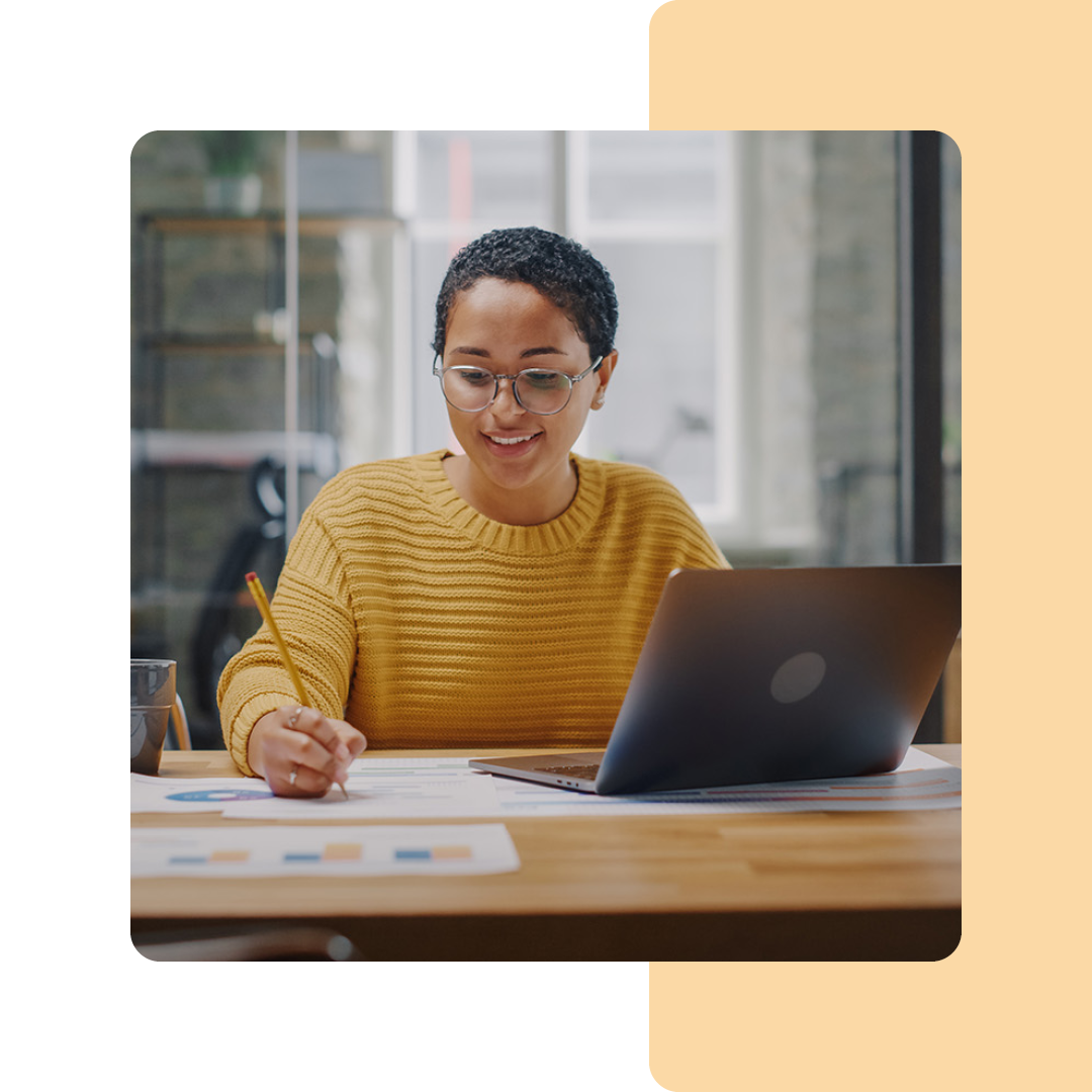 Image of a remote worker on a laptop