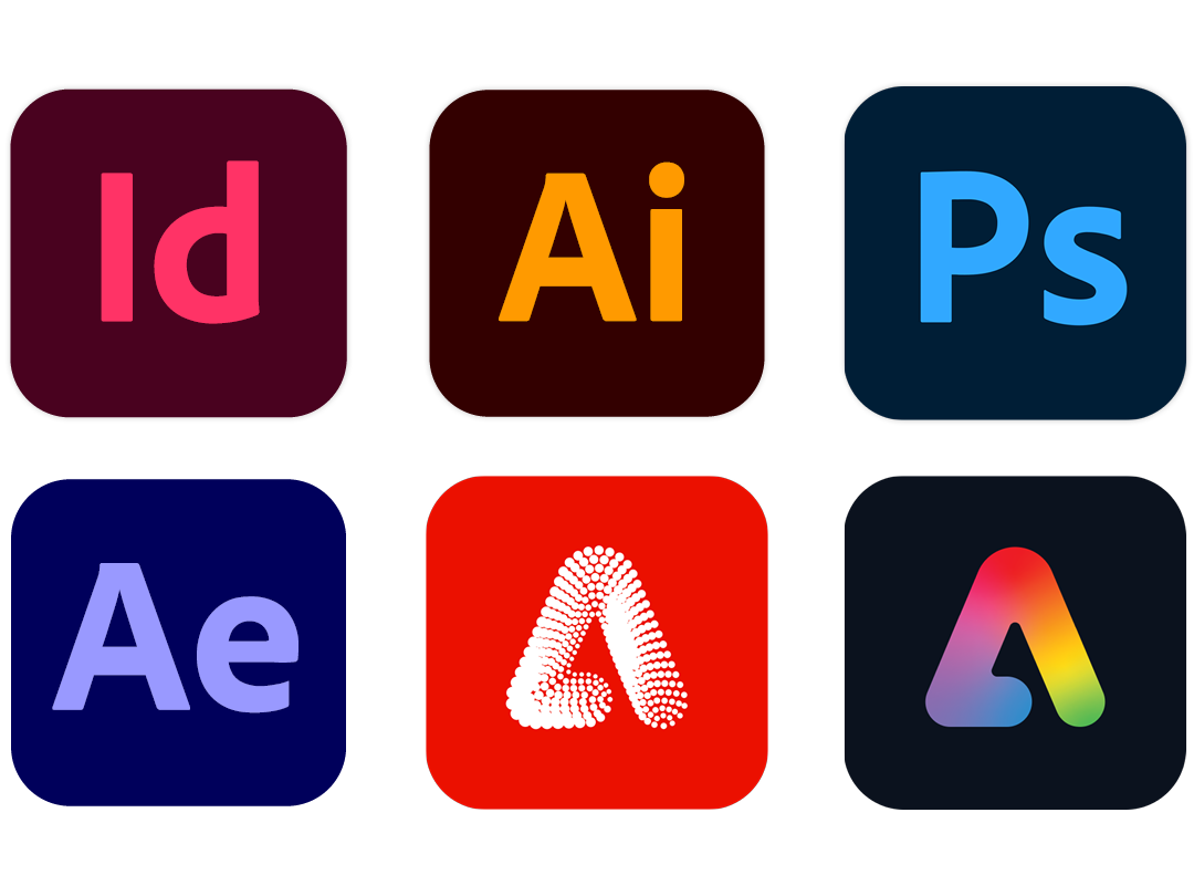 Image of the InDesign, Illustrator, Photoshop, After Effects, Firefly, and Express icons