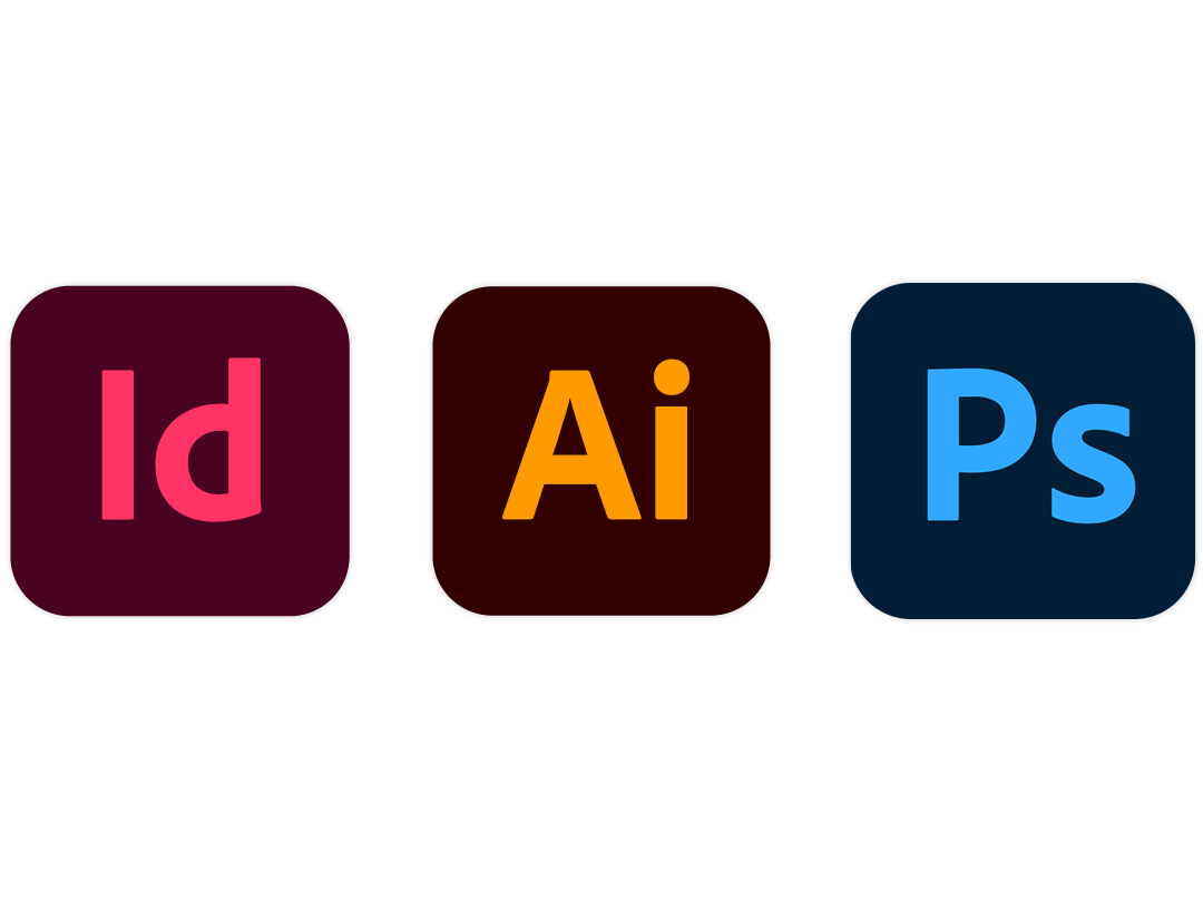 Image of InDesign, Illustrator, and Photoshop icons