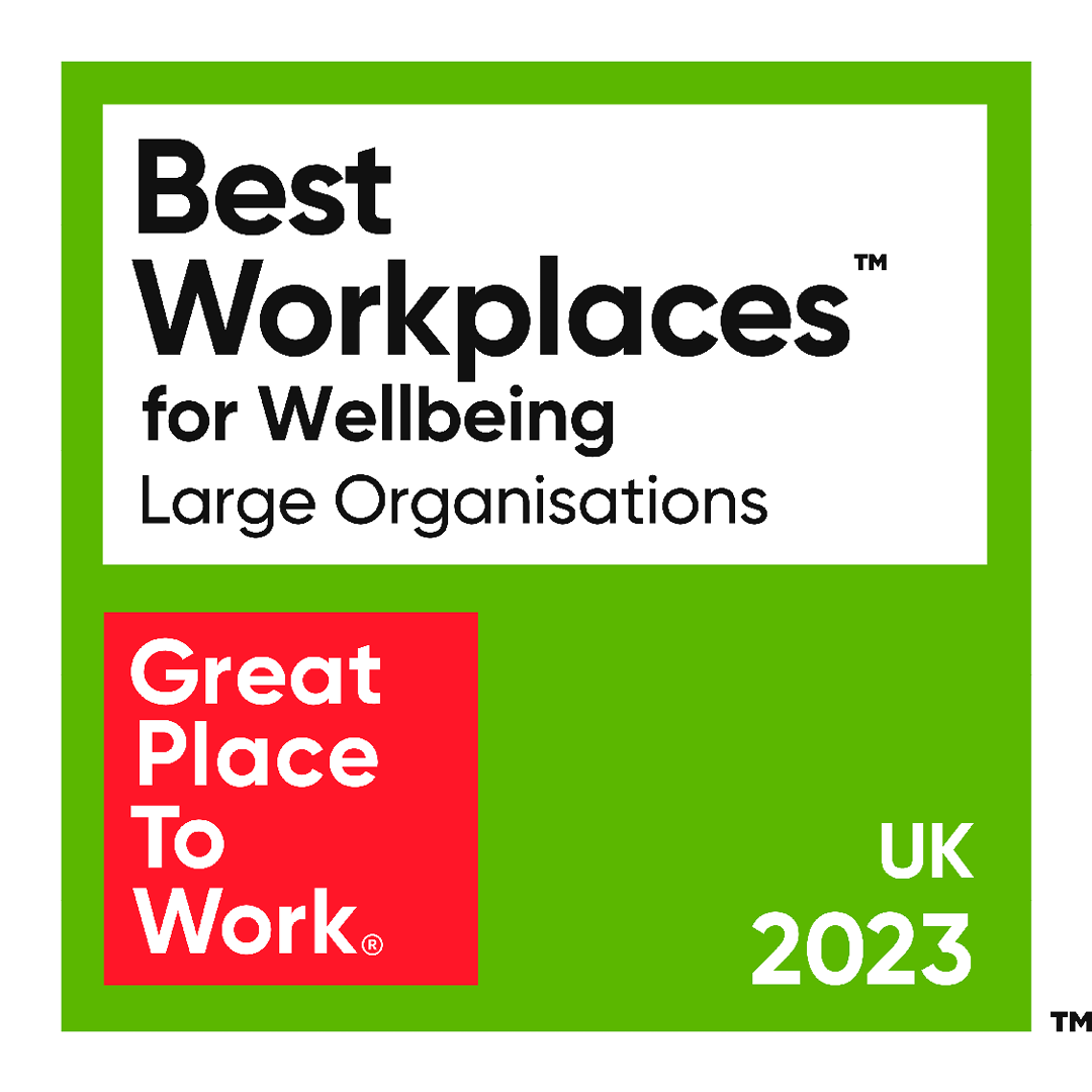 Great Places to Work Best Workplaces for Wellbeing Large Organisations 2023 logo