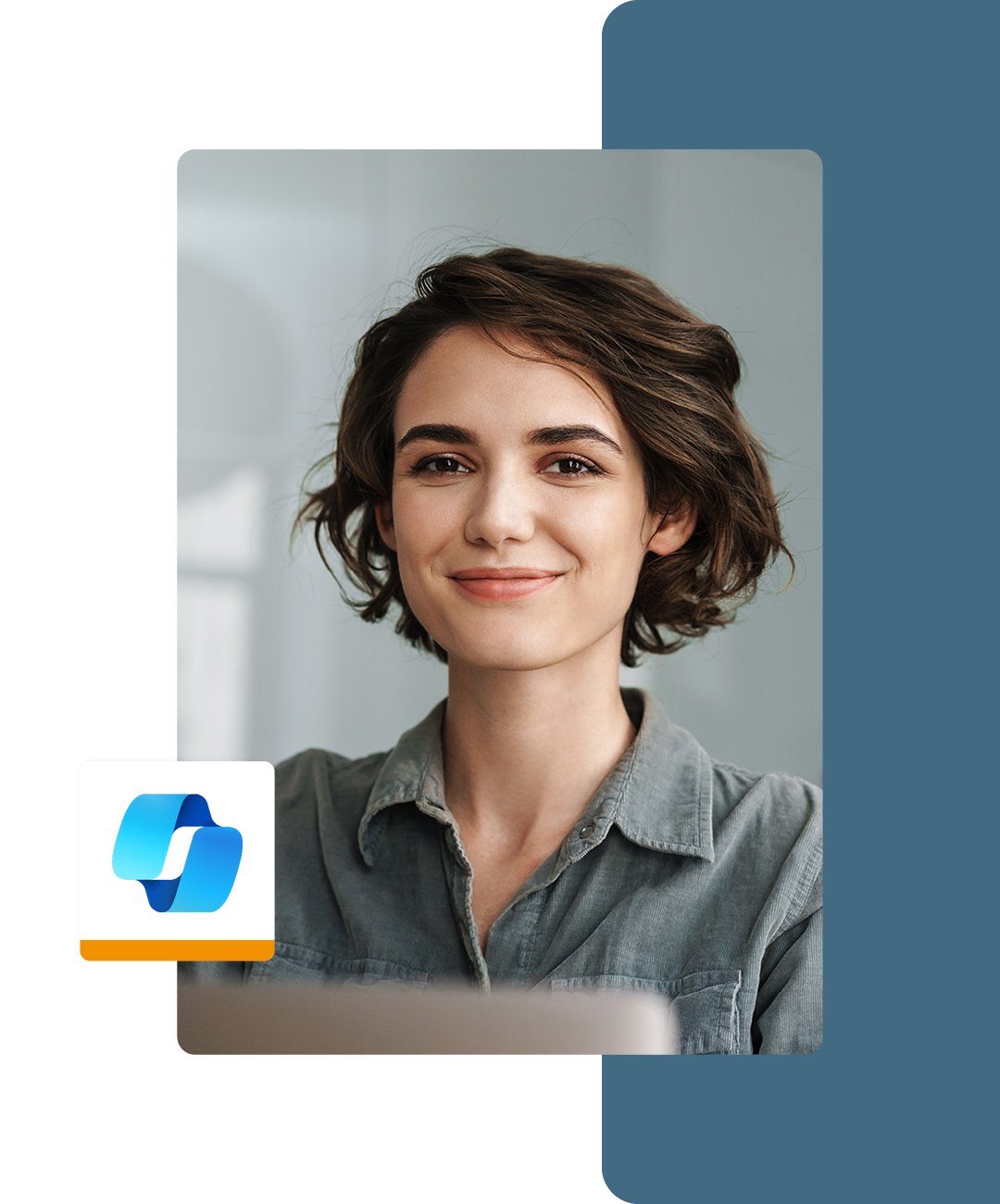 Image of a smiling working professional working on a laptop