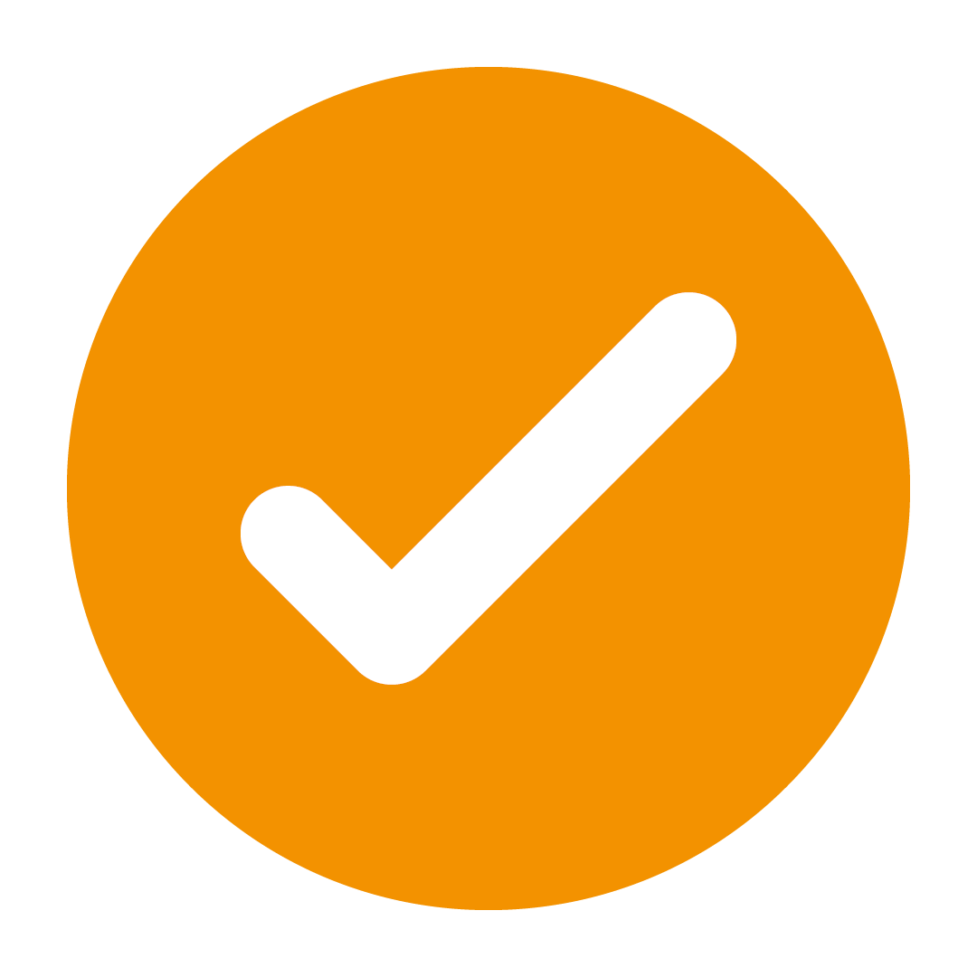 Orange tick icon