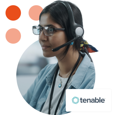 Image of an IT security professional with Tenable's logo