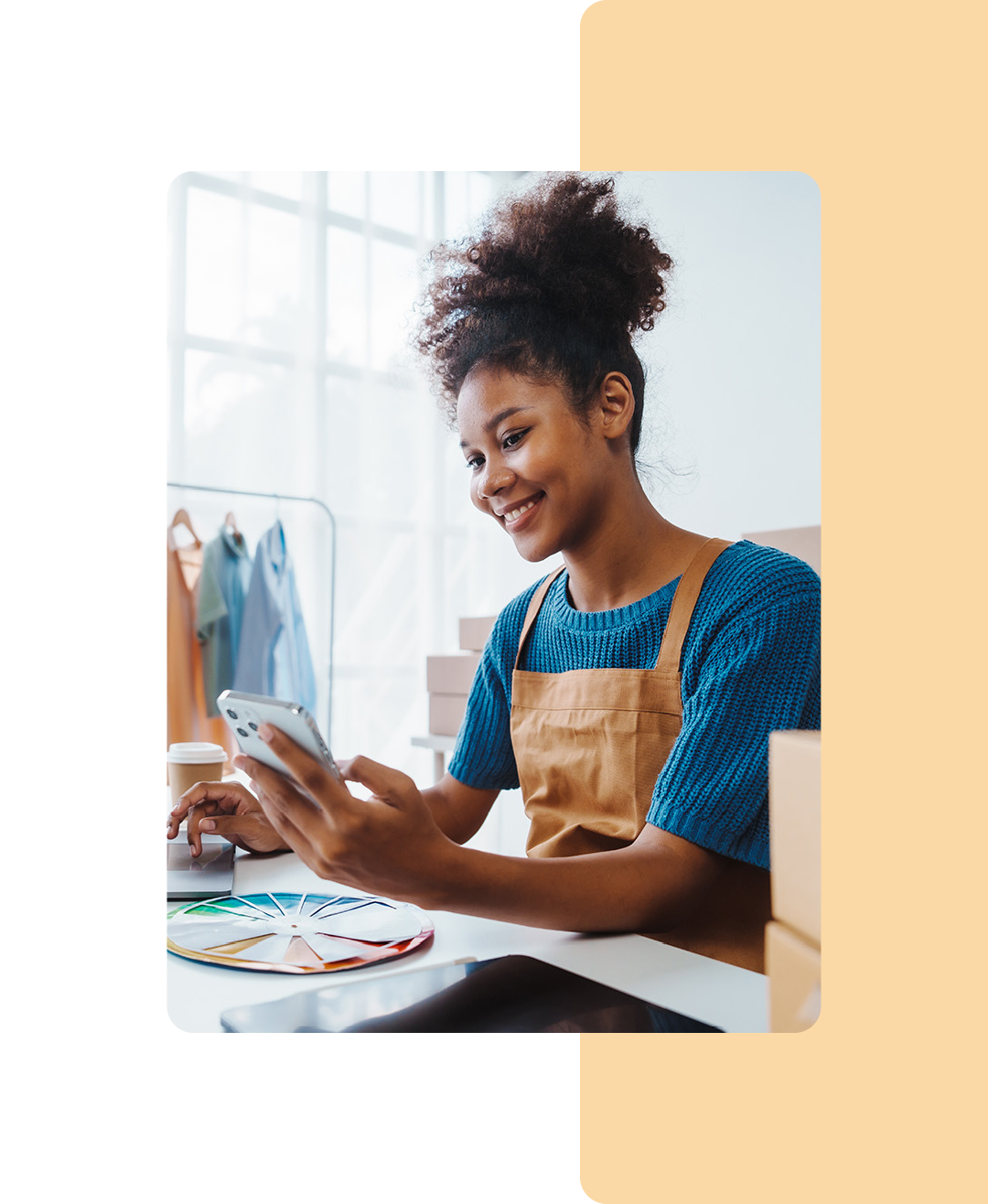 Image of an e-commerce worker working on their laptop