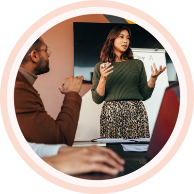 Image of a group of workers collaborating in a meeting