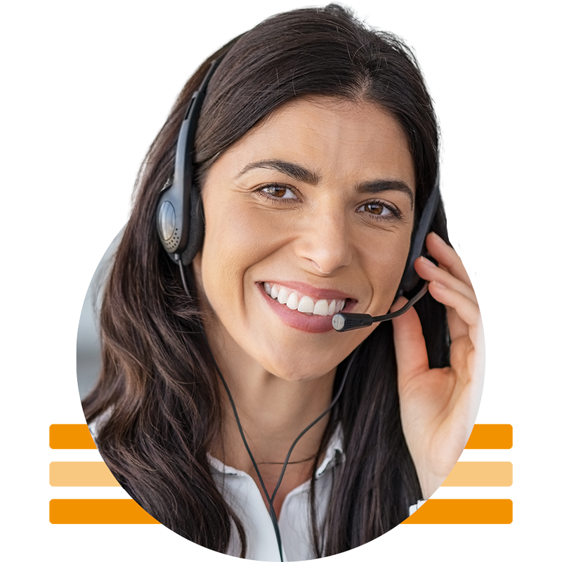 Image of an IT support professional talking on a headset