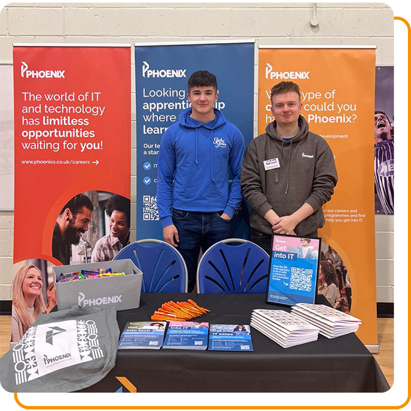 Image of Phoenix Software staff attending a college careers event